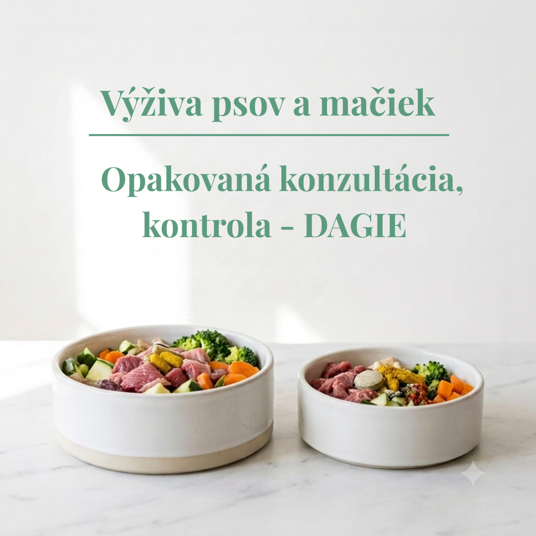Opakovaná konzultácia a kontrola výživy domácich zvierat - monitoring zdravotného stavu psov a mačiek