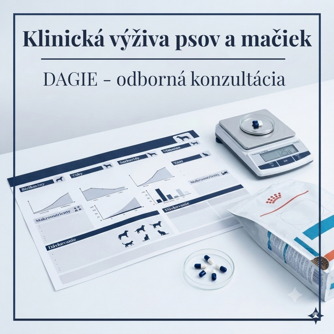 Klinická výživa psov a mačiek – nutričný plán, Royal Canin veterinárna diéta, iné doplnky, odborná konzultácia DAGIE.